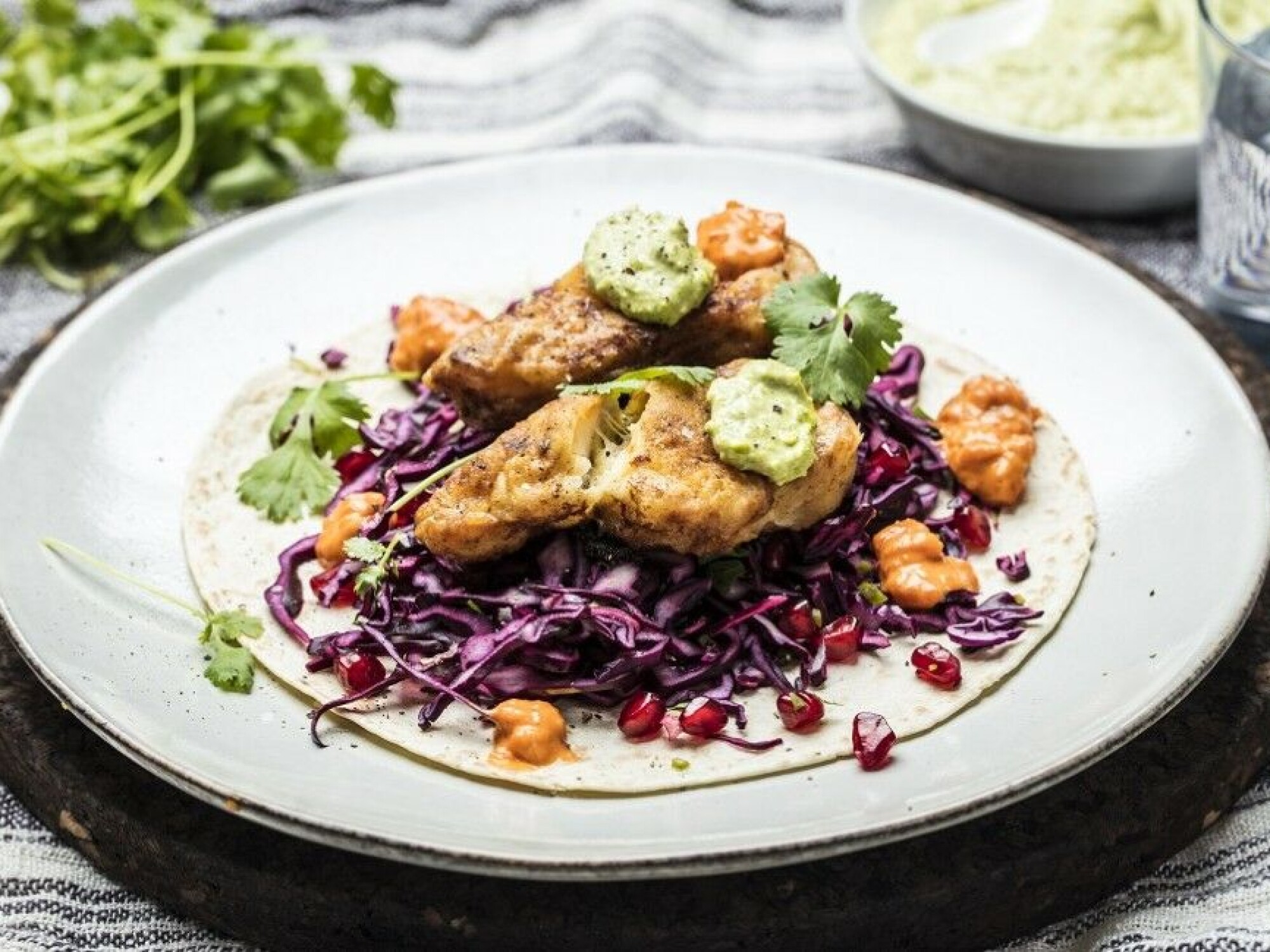 Hjemmelaget fiskewraps er populært for store og små.