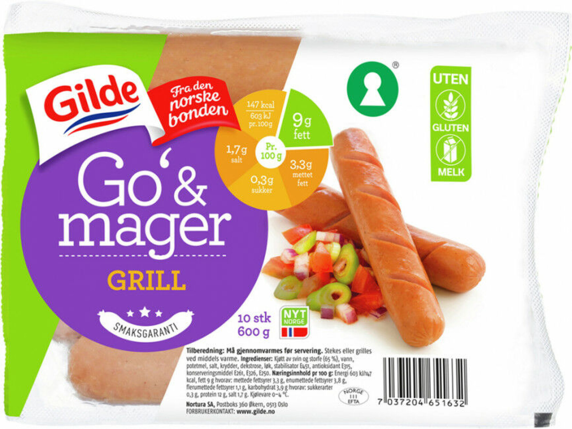 TESTVINNER: Go’ & Mager Grillpølse. FOTO: Gilde